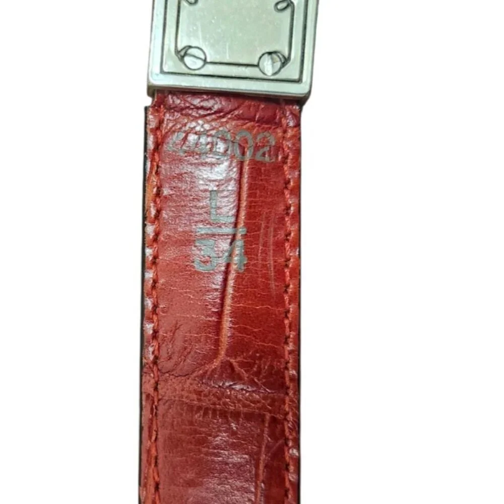 vintage reversible belt women's   black and red   silver tone Size L/34